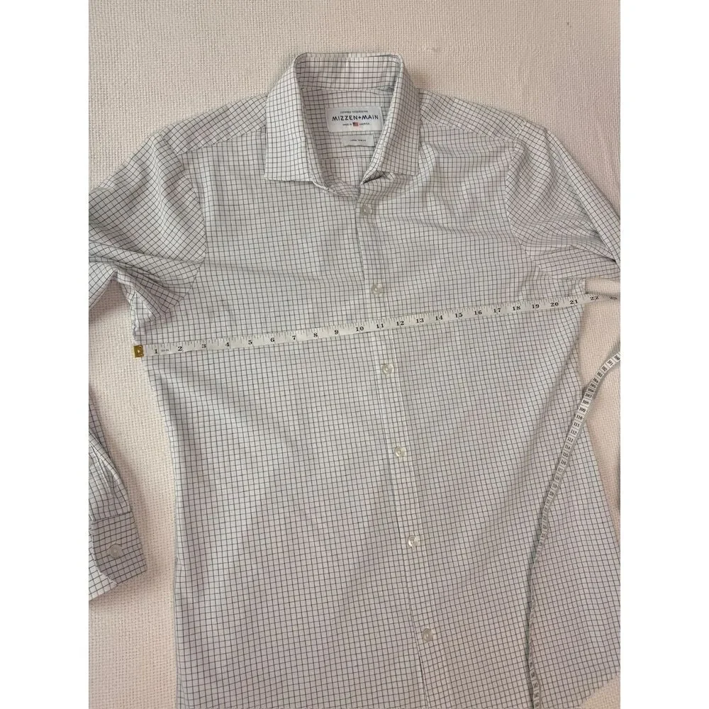 Mizzen+Main Mens Large Workwear Business Casual Office Church White Button Down